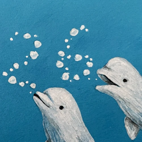 Cuatro belugas forman "2026" con burbujas