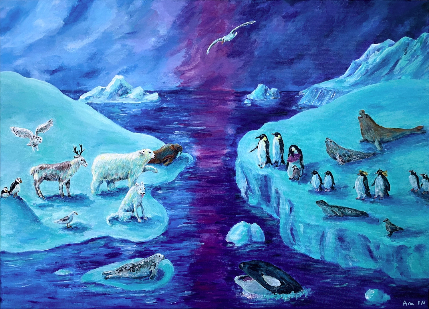 Los animales del polo norte se reúnen con los del polo sur